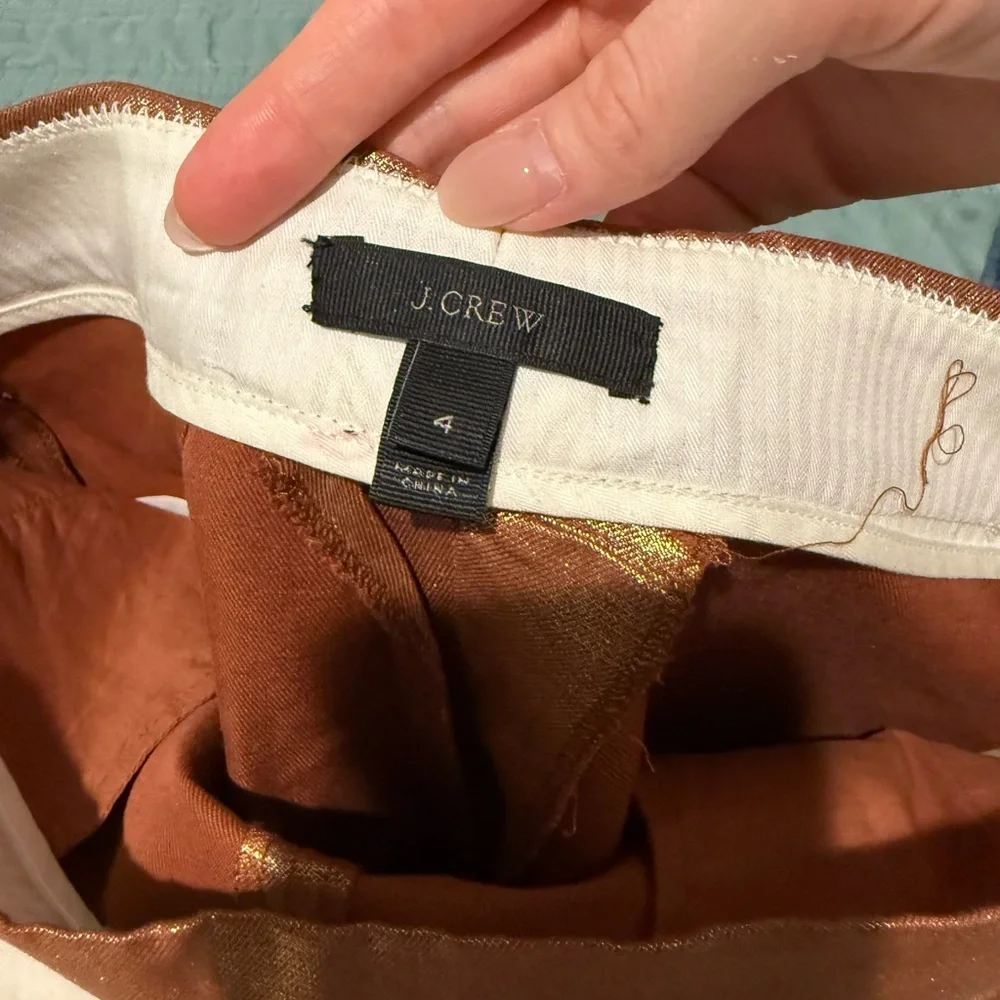 J. Crew Metallic Copper Mini Skirt
